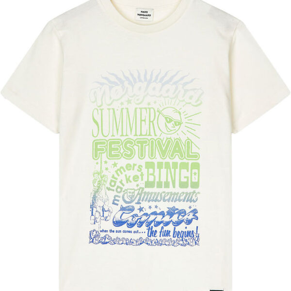 Mads Nørgaard T-shirt - Printed Thorlino - Snow White/Festival
