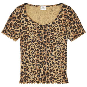 Mads Nørgaard T-shirt - Tiki - Rib - Leopard/Sort