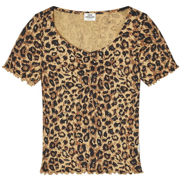 Mads Nørgaard T-shirt - Tiki - Rib - Leopard/Sort