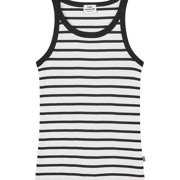 Mads Nørgaard Tanktop - Rib - Carinila - Vanilla Ice/Sort