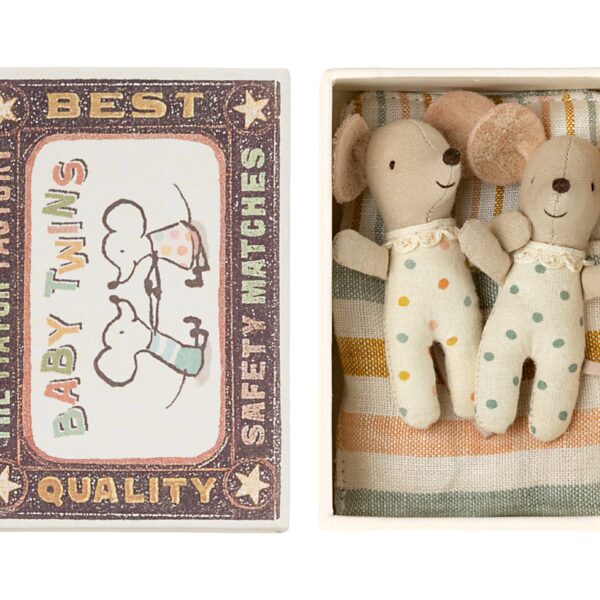 Maileg Babymus i Tændstikæske - Tvillinger