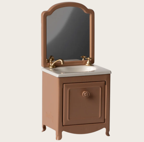 Maileg Baderumsmøbel, mus- Mørk Pudder