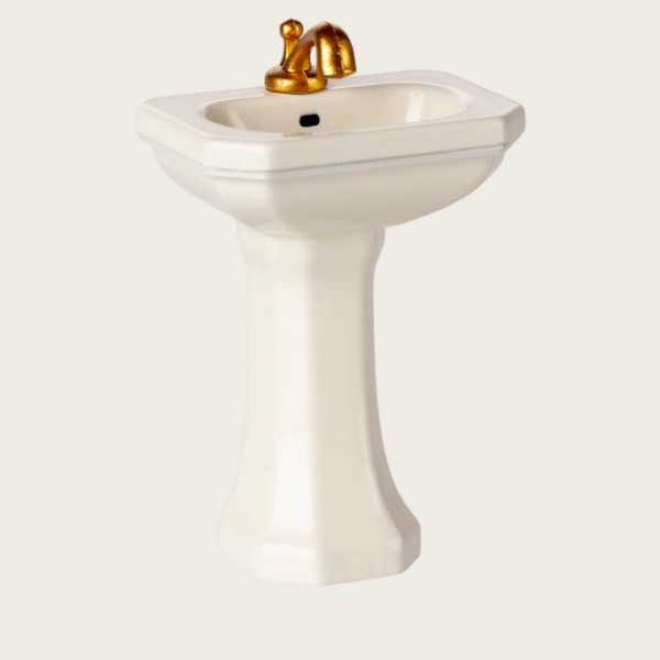 Maileg Badeværelsesvask, Mus - Råhvid