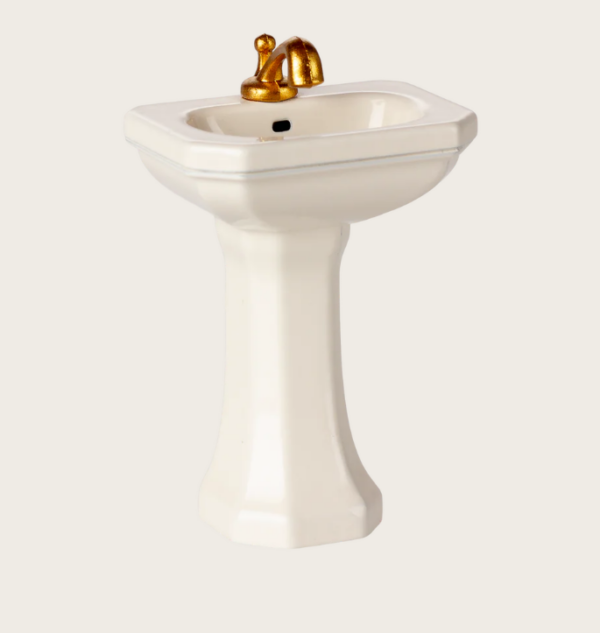 Maileg Badeværelsesvask, Mus - Råhvid