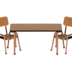 Maileg Bord og Stole Mus - Mørk Pudder