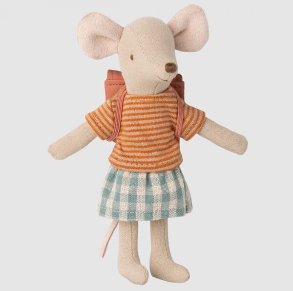 Maileg Cykel Mus - Storesøster Mus med taske - Rosa