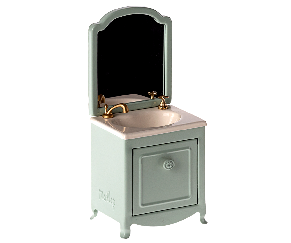 Maileg Kommode med vask og spejl - Mint