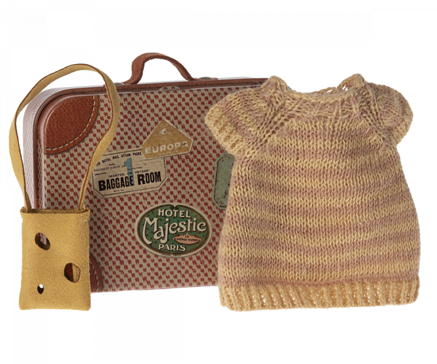 Maileg Kuffert med Strikket kjole og taske