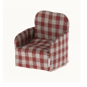 Maileg Lænestol til Mus - Rød Ternet