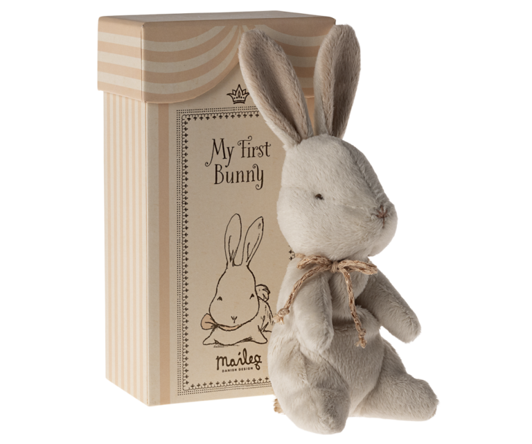Maileg My First Bunny i Æske - Råhvid