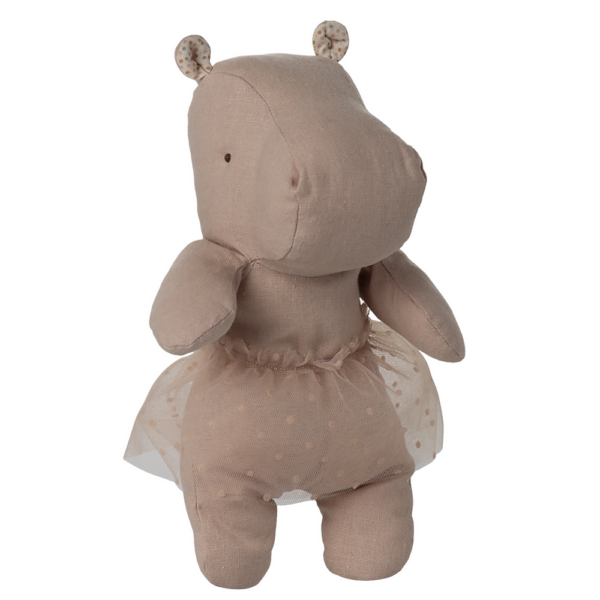 Maileg Safari friends Flodhest m. tylskørt, Lille - Lys rosa