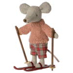 Maileg Vintermus med ski - Storesøster