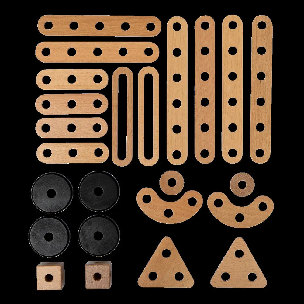 MamamemoÂ® Byggedele - 24 Dele - Træ