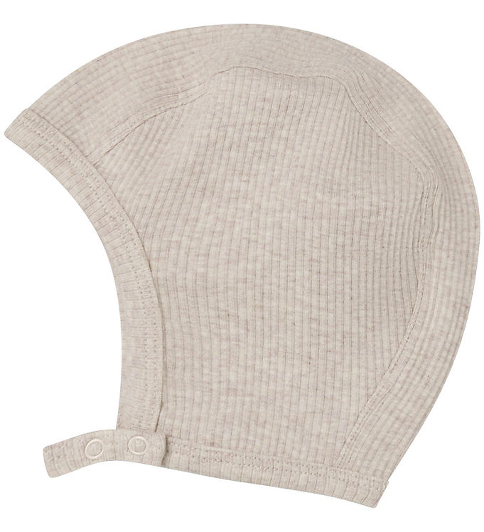 MarMar Babyhjelm - Rib - Bomuld/Modal - Light Beige Melange MarMar Babyhjelm - Rib - Bomuld/Modal - Light Beige Melange