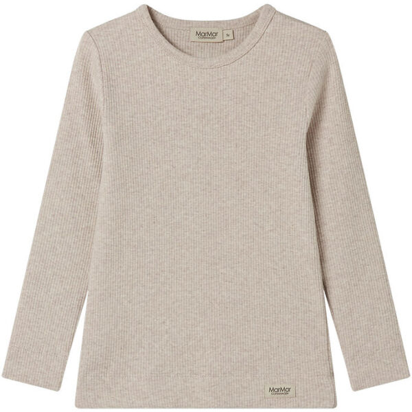 MarMar Bluse - Rib - Bomuld/Modal - Light Beige Melange MarMar Bluse - Rib - Bomuld/Modal - Light Beige Melange