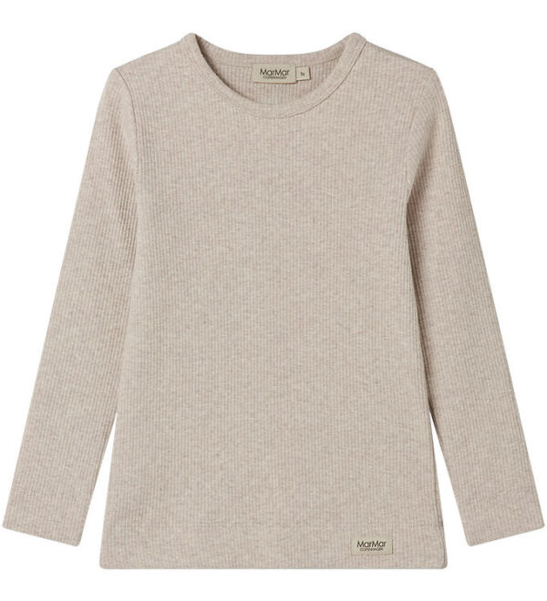 MarMar Bluse - Rib - Bomuld/Modal - Light Beige Melange MarMar Bluse - Rib - Bomuld/Modal - Light Beige Melange