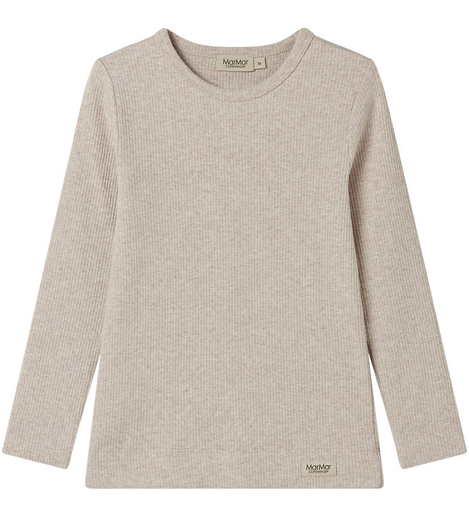 MarMar Bluse - Rib - Bomuld/Modal - Light Beige Melange MarMar Bluse - Rib - Bomuld/Modal - Light Beige Melange