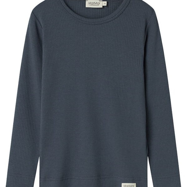 MarMar Bluse - Rib - Plain - Noos - Blå