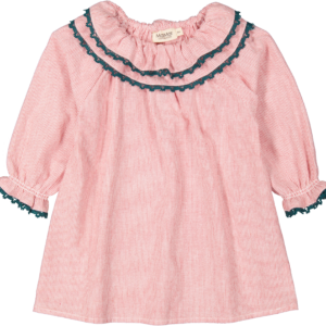 MarMar Dariella Fine Dress - Red Hairline Stripe - 68 cm / 6-9 mdr.