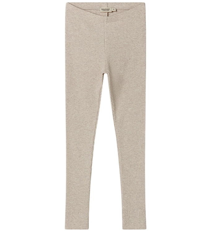 MarMar Leggings - Rib - Bomuld/Modal - Light Beige Melange MarMar Leggings - Rib - Bomuld/Modal - Light Beige Melange