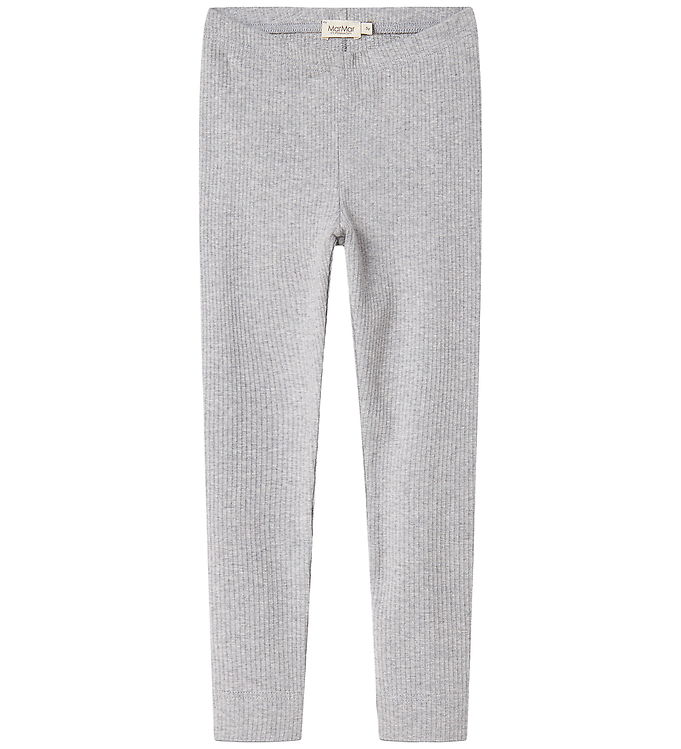 MarMar Leggings - Rib - Modal - Lysegråmeleret