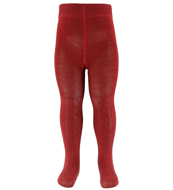 MarMar Strømpebukser - Cable - Hibiscus Red