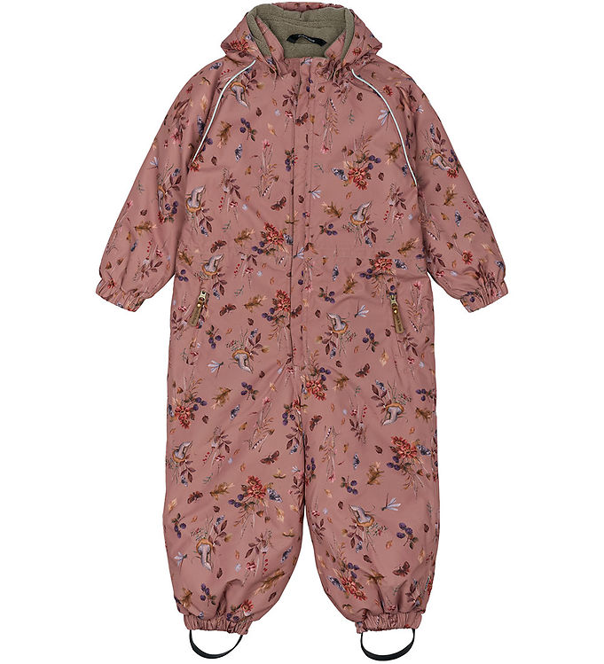 Mikk-Line Flyverdragt - Floral - Burlwood m. Print Mikk-Line Flyverdragt - Floral - Burlwood m. Print