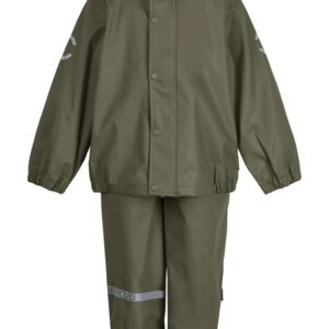 Mikk-Line Regntøj Dusty Olive m. seler - genanvendt PU