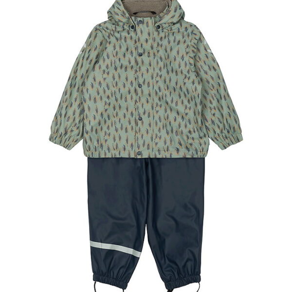 Mikk-Line Regntøj m. Fleece - PU - Iceberg Green