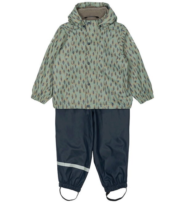 Mikk-Line Regntøj m. Fleece - PU - Iceberg Green