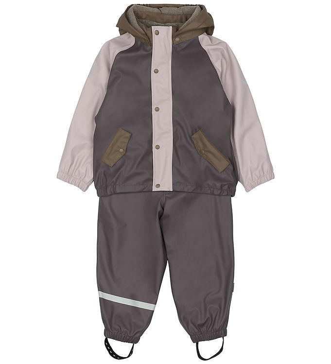 Mikk-Line Regntøj m. Fleece/Seler - PU - 3i1 - Sparrow