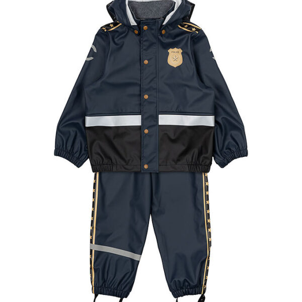 Mikk-Line Regntøj m. Seler - PU - Blue Nights m. Politi