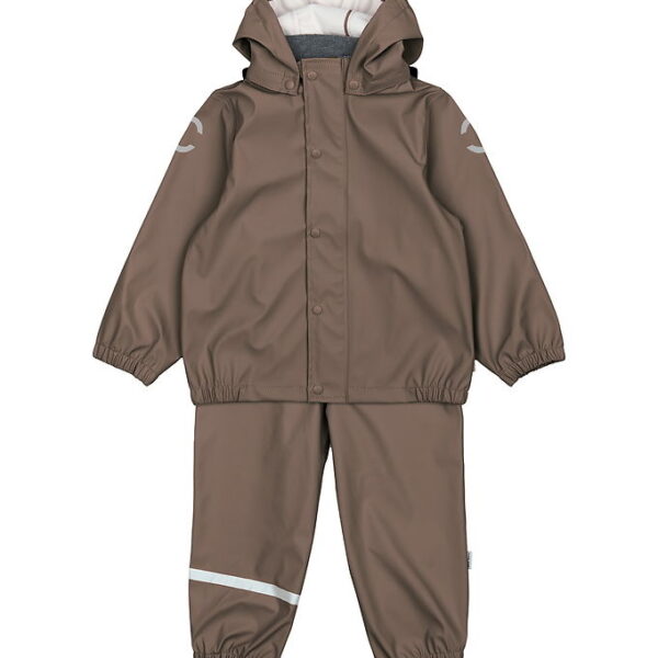 Mikk-Line Regntøj m. Seler - PU - Chocolate Chip