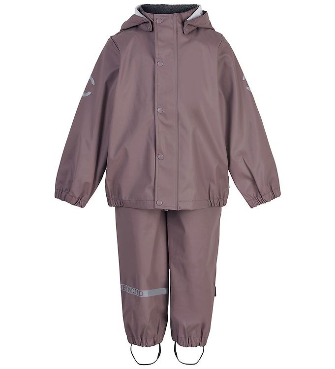 Mikk-Line Regntøj m. Seler - PU - Recycled - Twilight Mauve