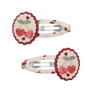 Mimi & Lula 2 hårspænder - Scallop Framed Cherries Mon Cheri