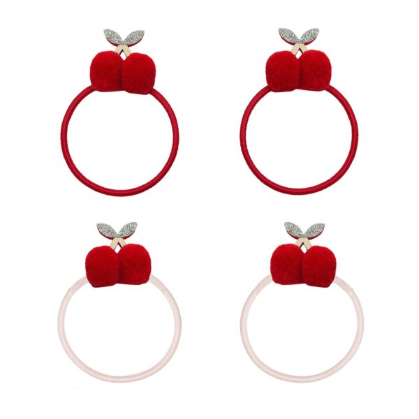 Mimi & Lula 4 hårelastikker - Pom Pom Cherries Mon Cheri