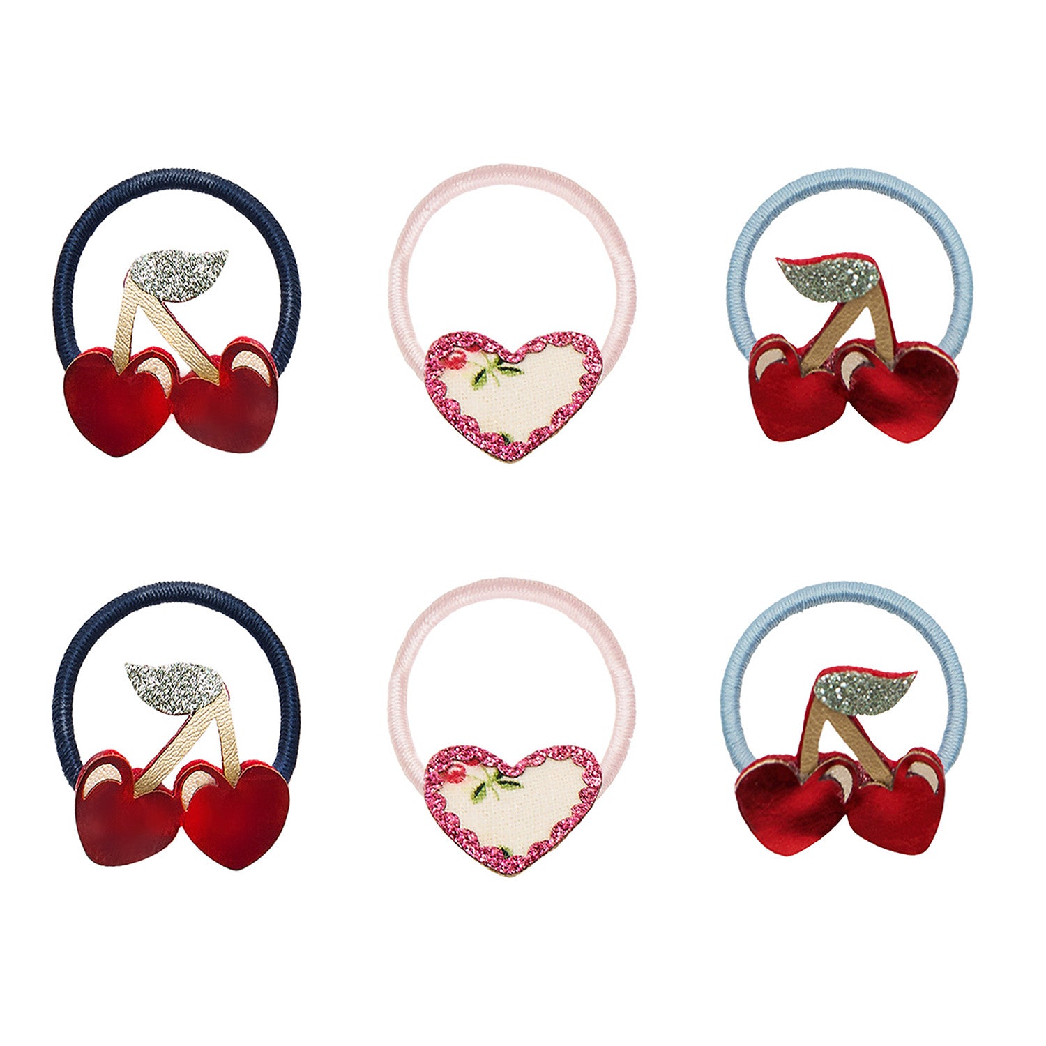 Mimi & Lula 6 hårelastikker - Mini Red Cherries Mon Cheri