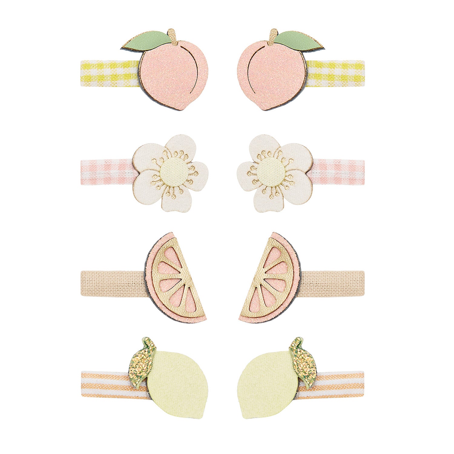 Mimi & Lula 8 Hårclips - Mini Citrus Peaches and Cream