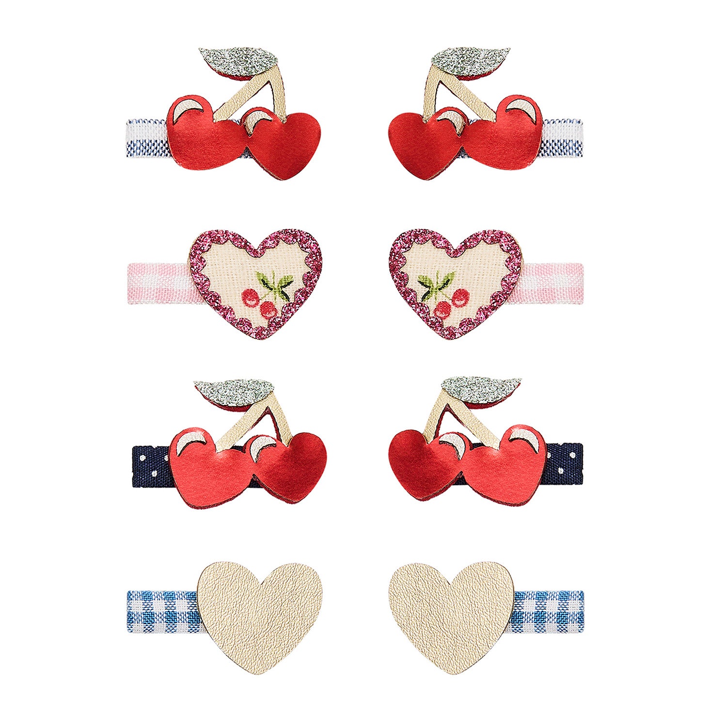 Mimi & Lula 8 Hårclips - Mini Red Cherries Mon Cheri