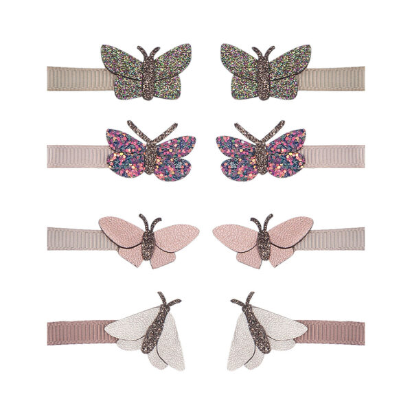 Mimi & Lula 8 hårclips - Mini Rainforest Butterfly Dinos & Butterflies