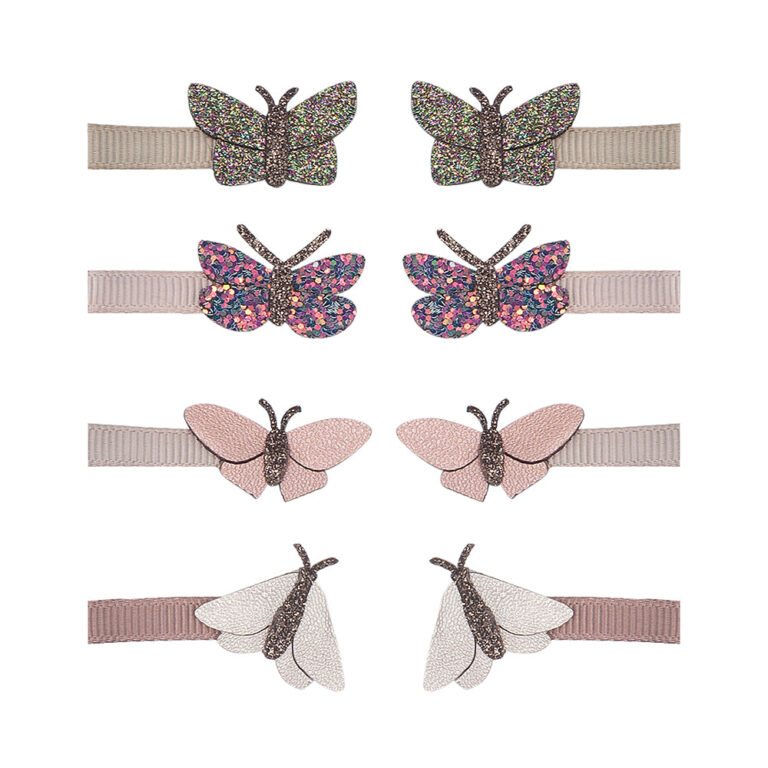 Mimi & Lula 8 hårclips - Mini Rainforest Butterfly Dinos & Butterflies