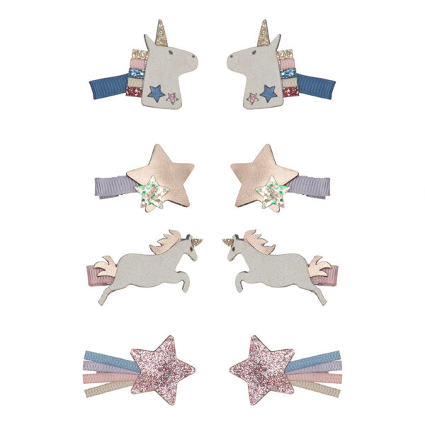 Mimi & Lula 8 hårclips - Mini Unicorn