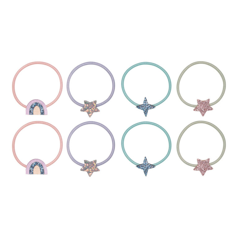 Mimi & Lula 8 hårelastikker - Mini Rainbow & Star Unicorn