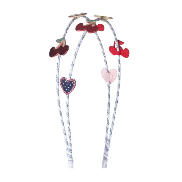 Mimi & Lula Dobbelt hårbøjle - Red Cherries Mon Cheri