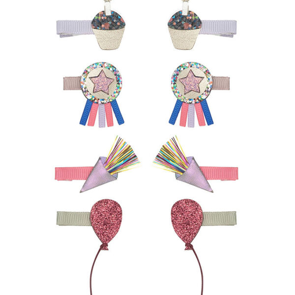 Mimi & Lula Hårclips - 8-pak - 3 cm - Birthday Theme Party Time