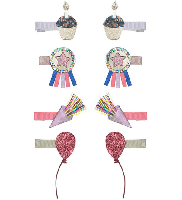 Mimi & Lula Hårclips - 8-pak - 3 cm - Birthday Theme Party Time