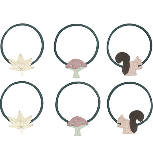 Mimi & Lula Hårelastikker - 6 stk - Woodland Chestnut