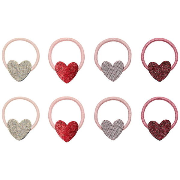 Mimi & Lula Hårelastikker - 8-pak - Mini Heart Valentines