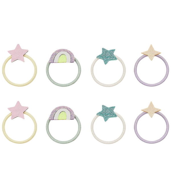 Mimi & Lula Hårelastikker - 8-pak - Mini Rainbow and Star My Lit