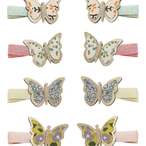 Mimi & Lula Hårklips - 8-pak - 3 cm - Mini Floral Butterfly